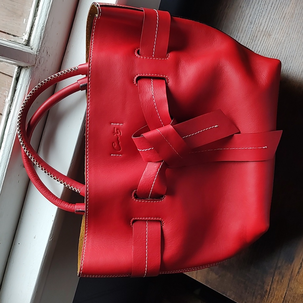 Red Leather Cats Madrid Handbag